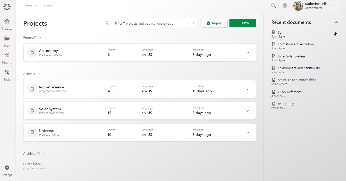 9 best software documentation tools - Clickhelp UI