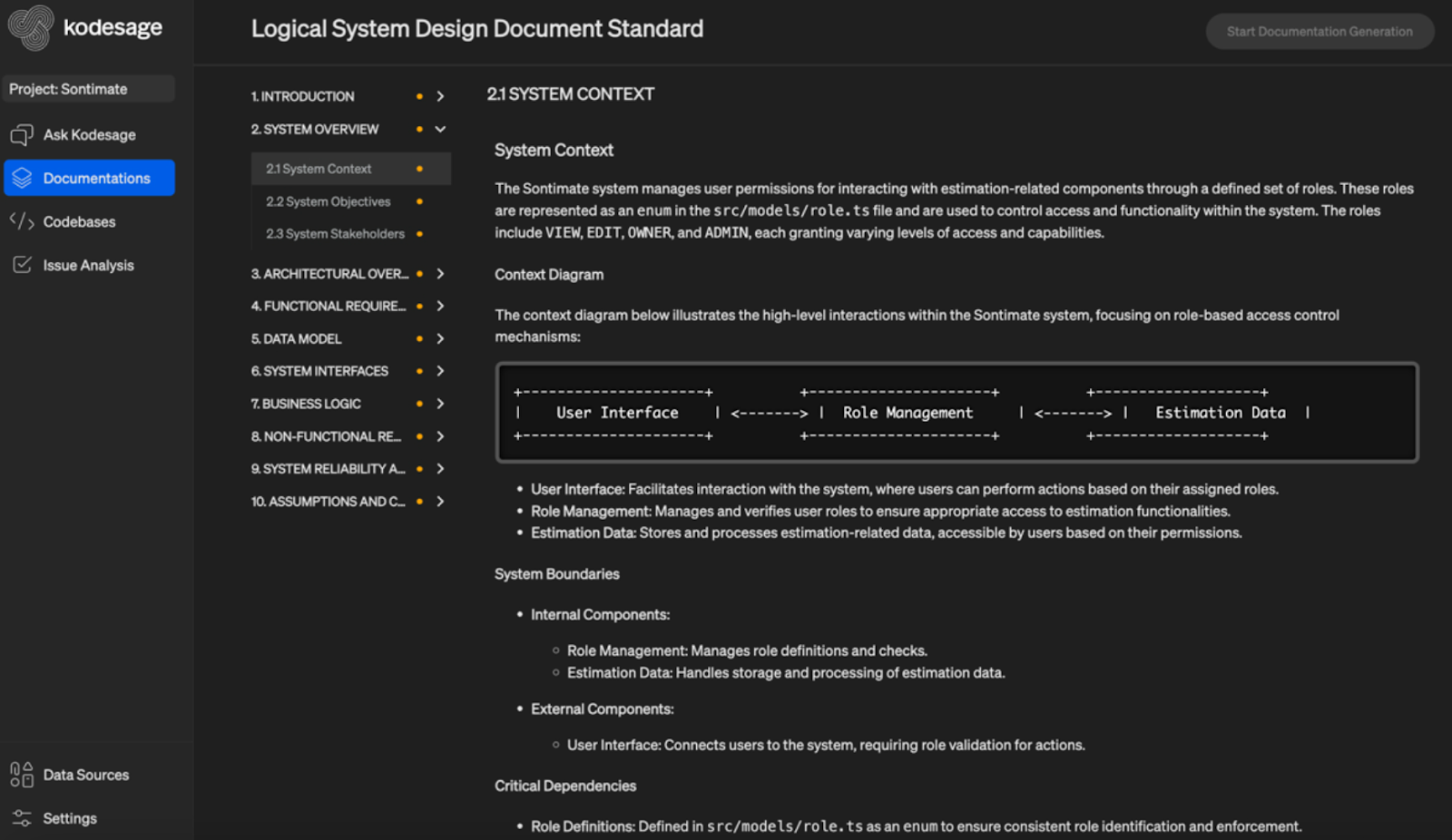 9 best software documentation tools - Kodesage UI