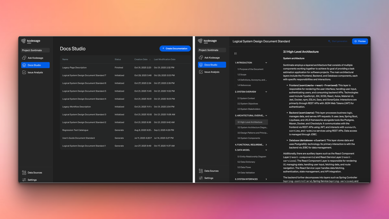 Kodesage blog - Docs studio template options