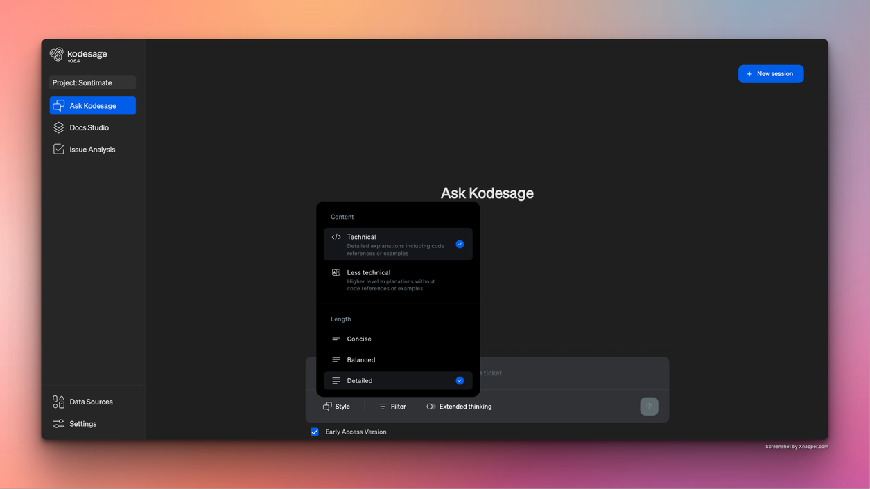 Kodesage - Ask Kodesage Feature