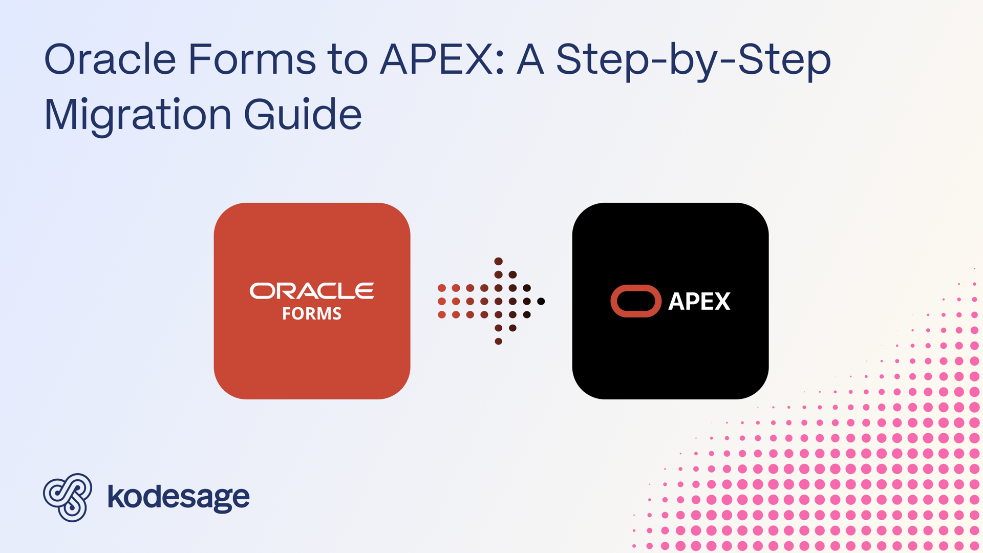 Kodesage blog - oracle forms to apex migration - Cover image